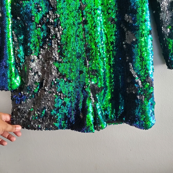 HaoDuoYi Women's Sparkly Sequin Deep V Neck Romper - Picture 9 of 14